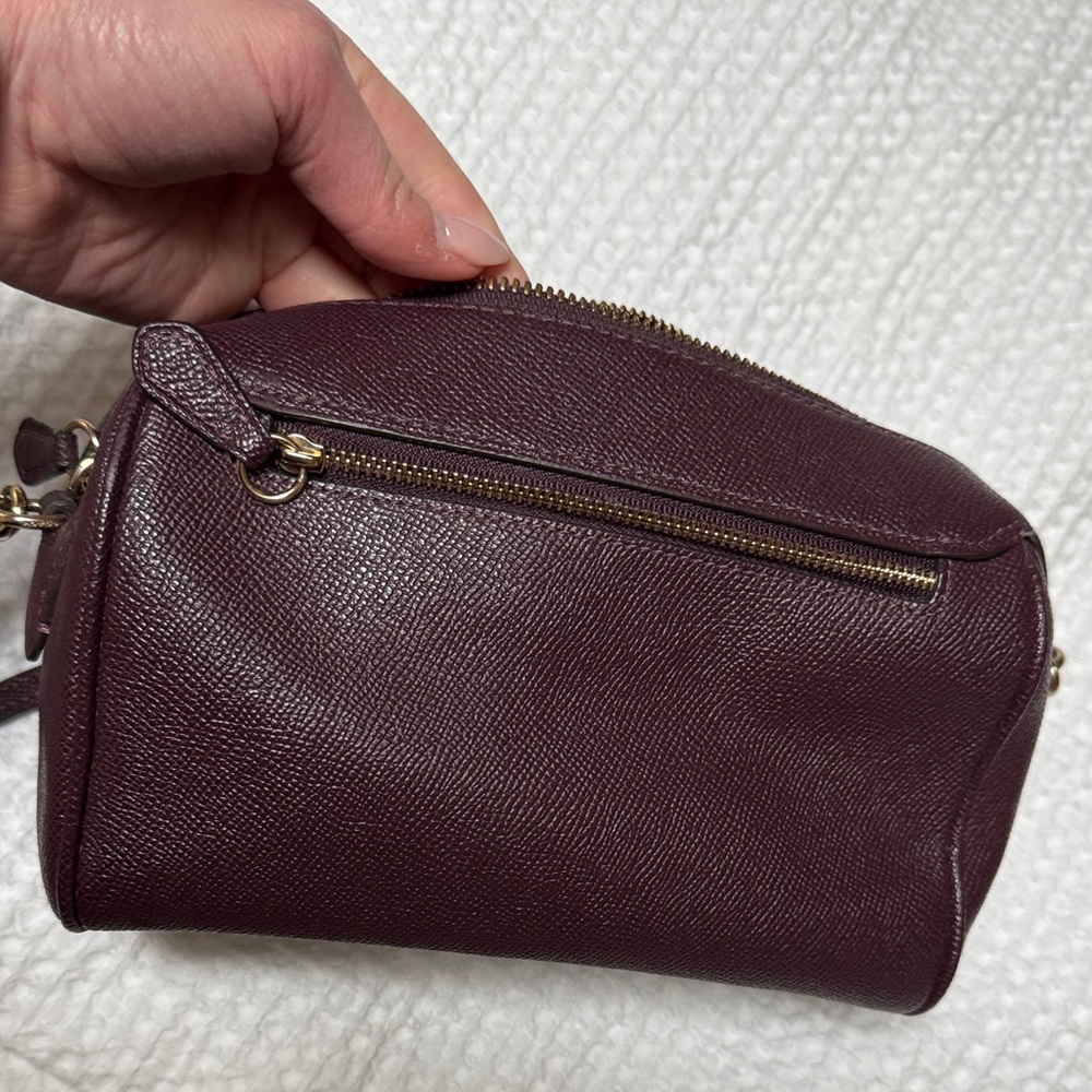Coach Dark Burgundy Leather Crossbody Bag - Picture 4 of 5